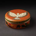  Banaras Handpainted Stainless Steel Orange Masala Box