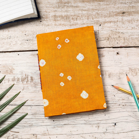Orange Bandhani Cover Handmade Paper Notebook 