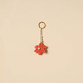 Beaded fabart flower keychain 53 - handcrafted