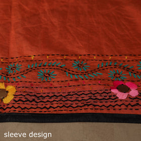 Bengal chanderi silk hand embroidered saree 03 - handcrafted