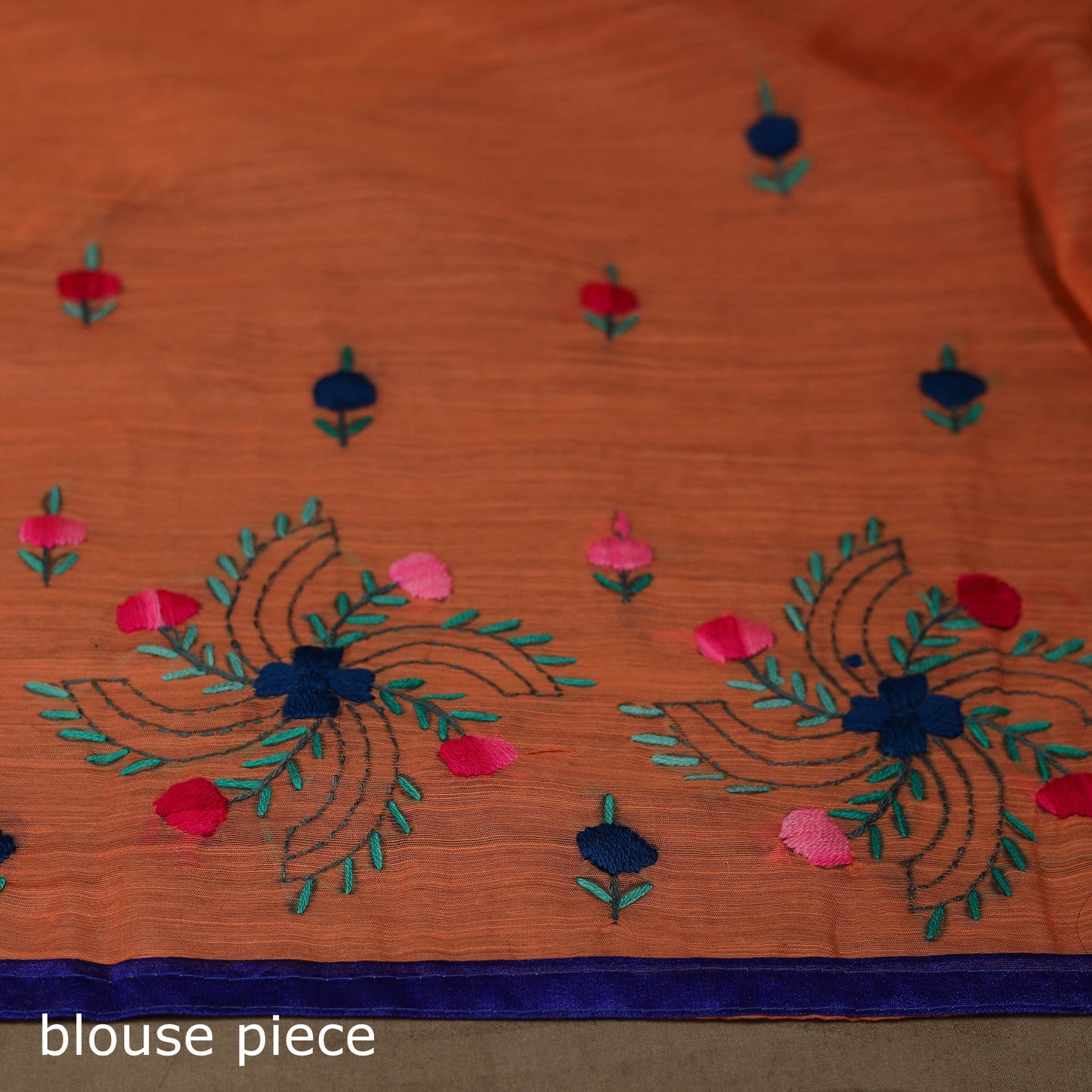 Bengal chanderi silk hand embroidered saree 05 - handcrafted