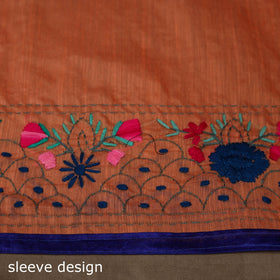Bengal chanderi silk hand embroidered saree 05 - handcrafted