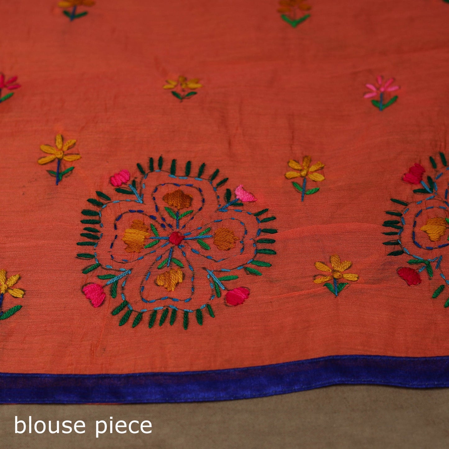 Bengal chanderi silk hand embroidered saree 13 - handcrafted