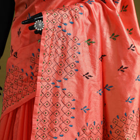 Bengal hand embroidery silk nakshi kantha saree 24