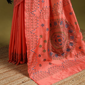 Bengal hand embroidery silk nakshi kantha saree 24