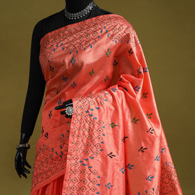 Bengal hand embroidery silk nakshi kantha saree 24