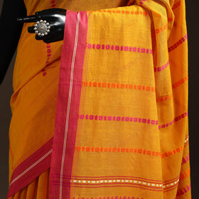 Orange - bengal handwoven cotton begumpuri saree 07