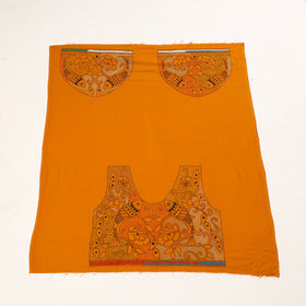 Buy Orange Hand Embroidered Kantha Work Blouse Piece Online