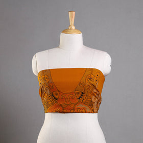 Buy Orange Hand Embroidered Kantha Work Blouse Piece Online