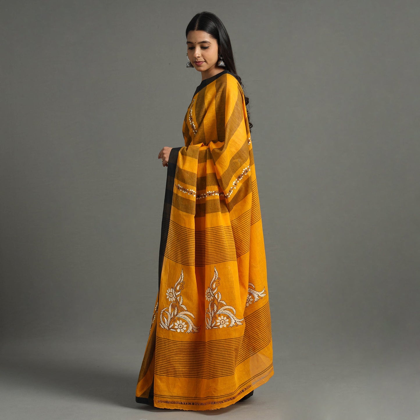  Bengal Kantha Hand Embroidery Cotton Handloom Saree