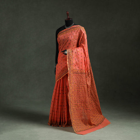 Bengal kantha hand embroidery silk cotton chapa work saree