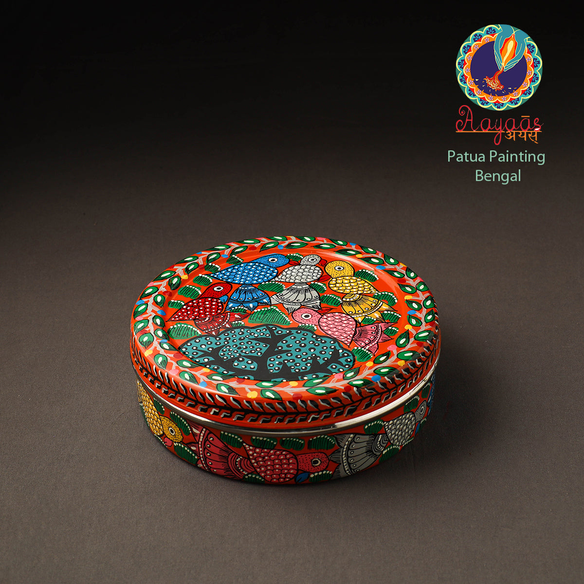  Bengal Patua Handpainted Stainless Steel Casserole