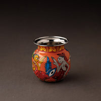  Bengal Patua Handpainted Stainless Steel Lota / Pooja Kalash