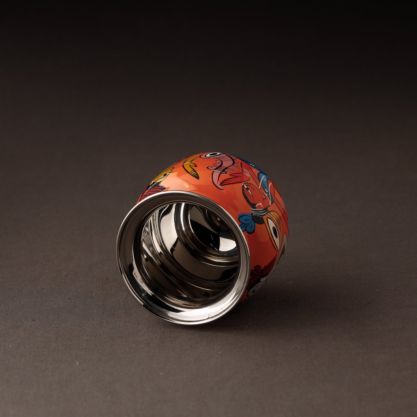  Bengal Patua Handpainted Stainless Steel Lota / Pooja Kalash