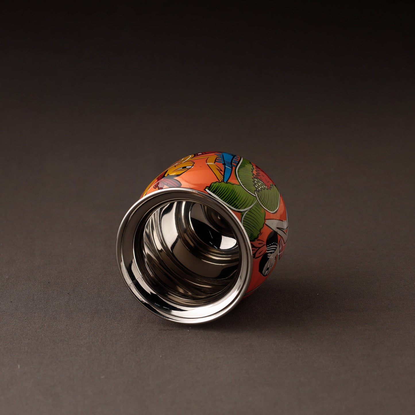  Bengal Patua Handpainted Stainless Steel Lota / Pooja Kalash