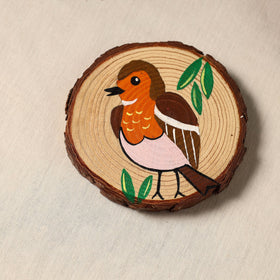 Birds - handpainted pine wood coaster (set of 4) 03