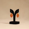Bishnupur handpainted leaf shape terracotta earrings 108