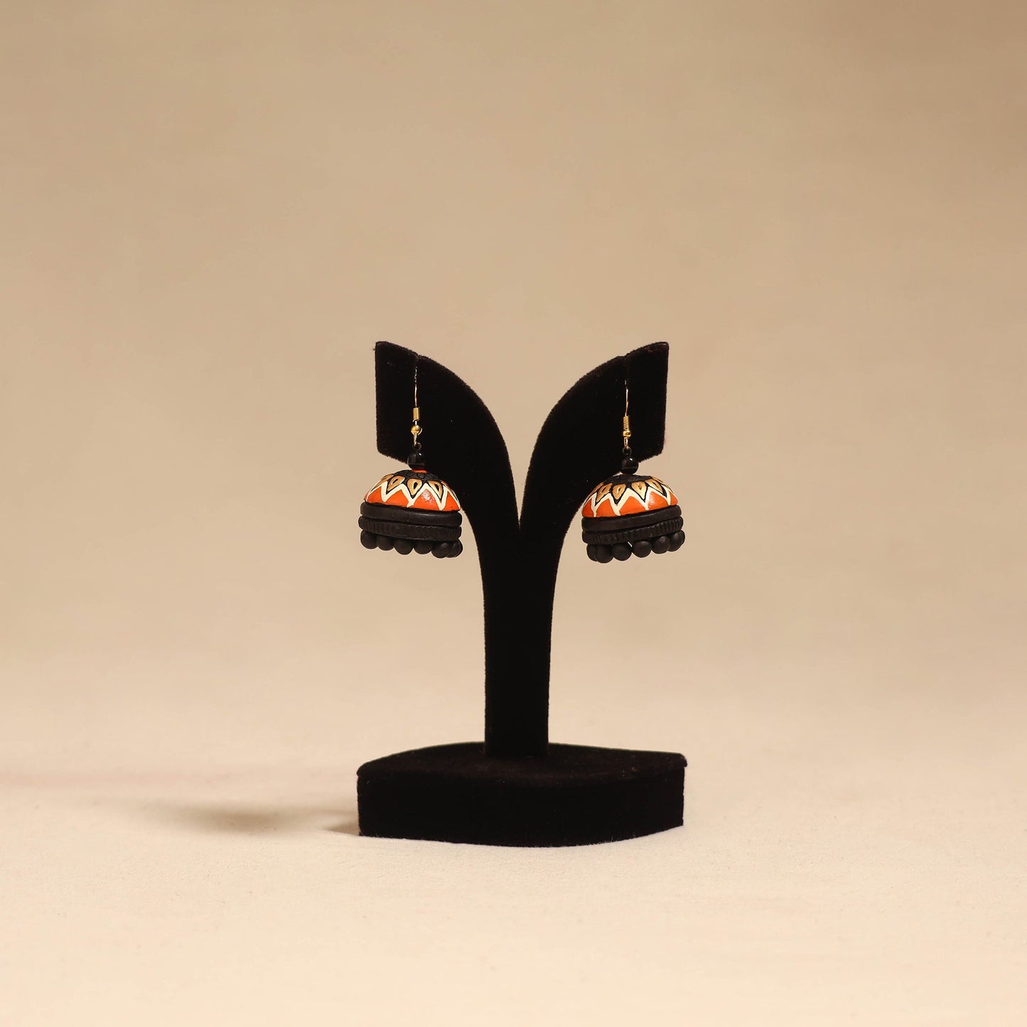 Bishnupur handpainted terracotta jhumki earrings 85