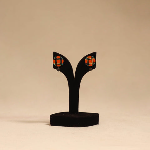 Bishnupur handpainted terracotta stud earrings 178