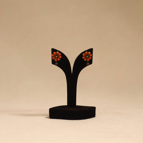 Bishnupur handpainted terracotta stud earrings 183