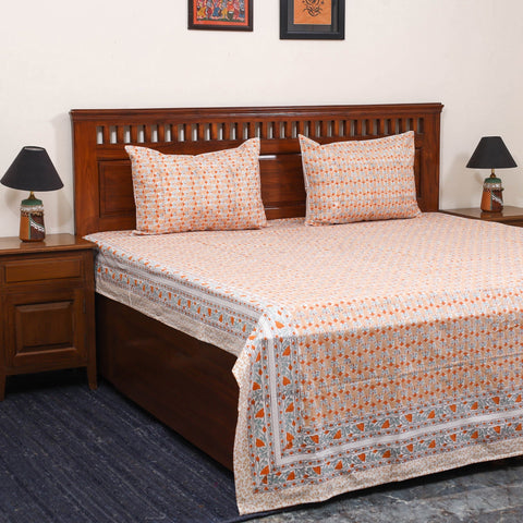 Cotton double sanganeri bed sheet set (108 x 90 in) 06