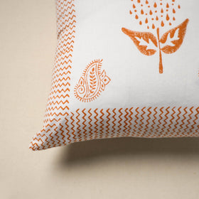 Cotton sanganeri cushion cover (16 x 16 in) 20 - handcrafted