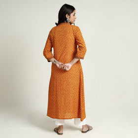 Buy Block Print Mul Cotton Straight Bagh Kurta For Women