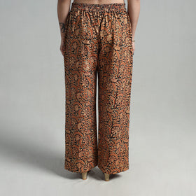 Orange - Block Printed Cotton Pedana Kalamkari Palazzo 03