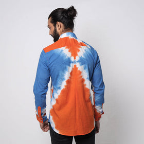 Shibori Tie-Dye Cotton Men Full Sleeve Shirt