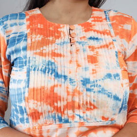 Buy Shibori Tie-Dye Mul Cotton Long Kurta Online at iTokri.com