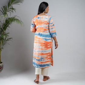 Buy Shibori Tie-Dye Mul Cotton Long Kurta Online at iTokri.com