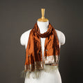 Orange - brocade handloom pure silk banarasi stole 01