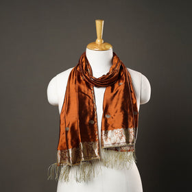 Orange - brocade handloom pure silk banarasi stole 01