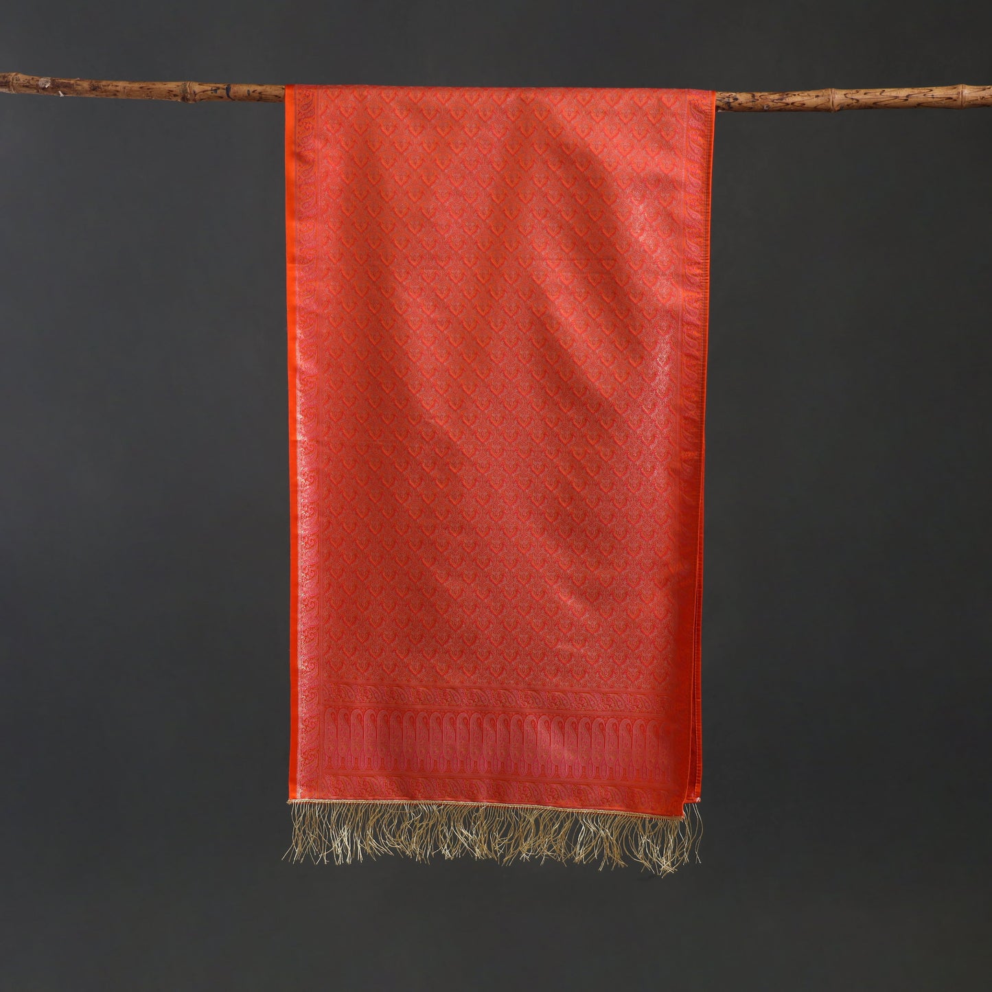 Brocade handloom semi silk banarasi stole 05 - handcrafted