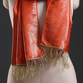 Brocade handloom semi silk banarasi stole 11 - handcrafted