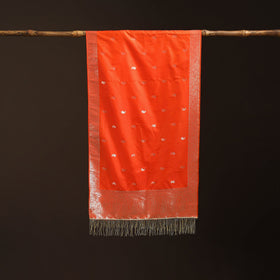 Brocade handloom semi silk banarasi stole 19 - handcrafted