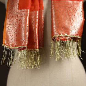 Brocade handloom semi silk banarasi stole 20 - handcrafted