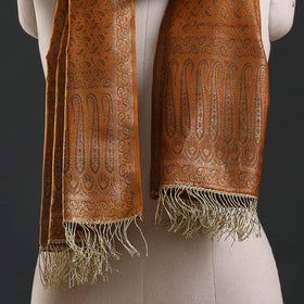 Brocade handloom semi silk banarasi stole 22 - handcrafted