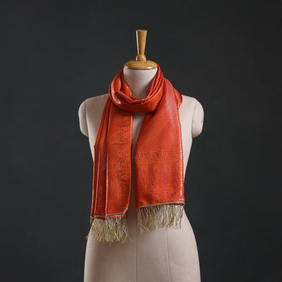 Brocade handloom semi silk banarasi stole 29 - handcrafted
