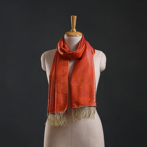 Brocade handloom semi silk banarasi stole 29 - handcrafted