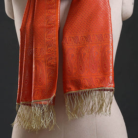 Brocade handloom semi silk banarasi stole 29 - handcrafted