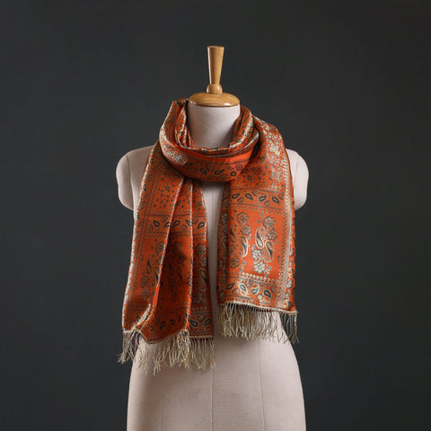 Brocade handloom semi silk banarasi stole 31 - handcrafted