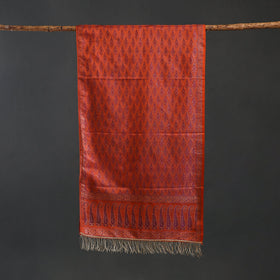 Brocade handloom semi silk banarasi stole 35 - handcrafted