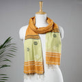 Buy Burdwan Jamdani Buti Handloom Cotton Stole with Tassels Online at iTokri.com