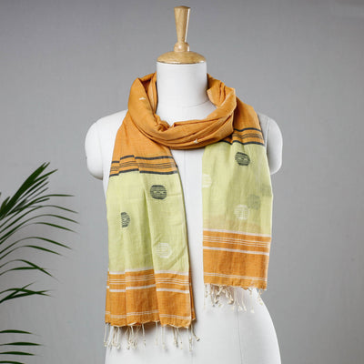 Buy Burdwan Jamdani Buti Handloom Cotton Stole with Tassels Online at iTokri.com
