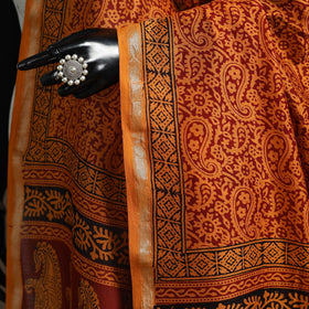 Chanderi silk bagh natural dyed dupatta with zari border 42