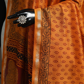 Chanderi silk bagh natural dyed dupatta with zari border 40