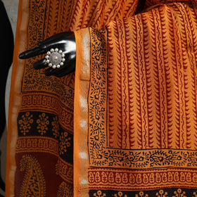 Chanderi silk bagh natural dyed dupatta with zari border 41