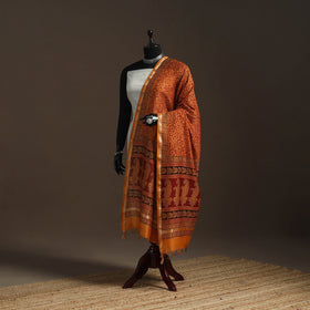 Chanderi silk bagh natural dyed dupatta with zari border 42