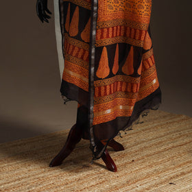 Chanderi silk bagh natural dyed dupatta with zari border 43